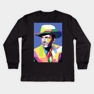 Abstract Hank Williams in WPAP Kids Long Sleeve T-Shirt